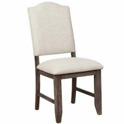 Top 10 ✨ Set of 2 Arched Open Back Side Chairs with Nailhead Accents Brown/Beige - Benzara 🌟