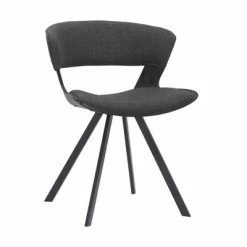 Buy 🥰 Ulric Fabric/Wood Dining Chair - Armen Living Charcoal/walnut 💯 -Living Room Chairs Sales unnamed file 9002