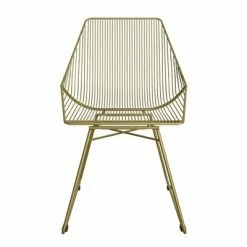 Outlet 🔥 Ellis Modern Metal Accent Chair - Cosmoliving By Cosmopolitan Gold Metal 👍