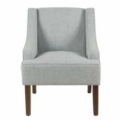 Deals 🎁 Classic Solid Swoop Arm Accent Chair - Homepop Light Blue 🛒 -Living Room Chairs Sales unnamed file 903