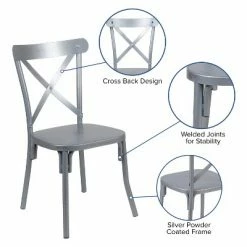 Coupon 🔥 Flash Furniture Metal Cross Back Chair 🔥 -Living Room Chairs Sales unnamed file 9037