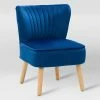 Promo 😍 Lynwood Velvet Armless Accent Chair Blue - CorLiving 🛒
