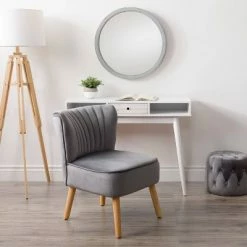 Deals 🧨 Lynwood Velvet Armless Accent Chair Gray - CorLiving 😍
