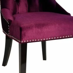 Cheap โญ Carlyle Tufted Velvet Side Chair with Nailhead Trim Purple - Armen Living โค๏ธ