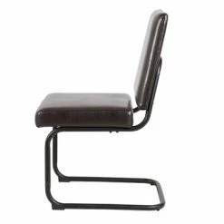 Buy 🛒 Metal Cantilever Base Side Chair Brown - Benzara 🔥