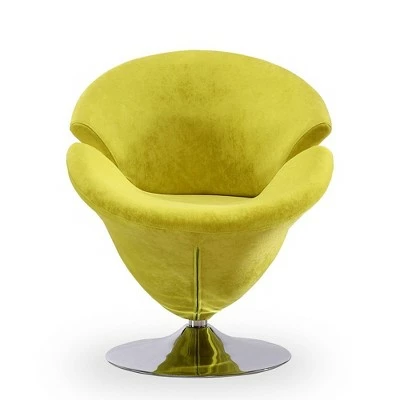 New π Tulip Velvet Swivel Accent Chair - Manhattan Comfort Green π€© 4 New π Tulip Velvet Swivel Accent Chair - Manhattan Comfort Green π€© - Image 2