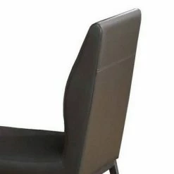 Wholesale 🎁 Chair with Faux Leather and Sleek Metal Legs Gray - Benzara 🥰