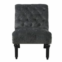 Best Sale 💯 Armless Accent Chair with Button Tufting And Nailhead Trim in Gray - Wallace & Bay ✨ -Living Room Chairs Sales unnamed file 9179