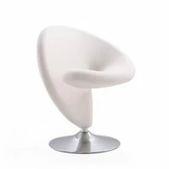 Best deal ๐งจ Set of 2 Curl Wool Blend Swivel Accent Chairs Cream - Manhattan Comfort ๐ฅฐ