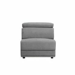 Best Pirce 🌟 Fabric Upholstered Modular Armless Chair Dark Gray - Benzara ⌛