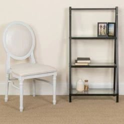 Best Pirce ✨ Hercules Series King Louis Dining Side Chair Frame - Riverstone Furniture Collection Tufted Black Vinyl/black Frame 🛒 -Living Room Chairs Sales unnamed file 9331