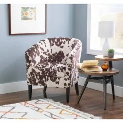 Outlet 👏 Simon Chair in Udder Madbess Brown/White - Linon 👏