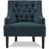 Coupon 💯 Homelegance Upholstered Diamond Tufted Accent Chair with Sloped Arms, 18 Inch High Seat, and Nailhead Trim, Indigo 🥰 -Living Room Chairs Sales unnamed file 9417