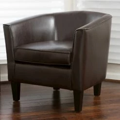 Coupon 👍 Aiden Bonded Leather Club Chair Brown - Christopher Knight Home 😍