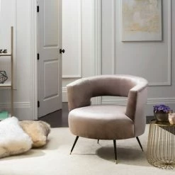 Coupon ❤️ Manet Mid-Century Barrel Chair - Hazelwood Velvet - Safavieh 🎁