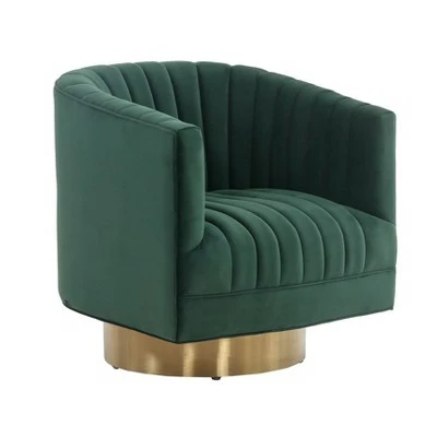 New ⌛ Josephine Swivel Barrel Chair - Safavieh Forest Green/gold ✨ 4 New ⌛ Josephine Swivel Barrel Chair - Safavieh Forest Green/gold ✨ - Image 2