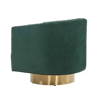 New ⌛ Josephine Swivel Barrel Chair - Safavieh Forest Green/gold ✨ 5 New ⌛ Josephine Swivel Barrel Chair - Safavieh Forest Green/gold ✨ - Image 3