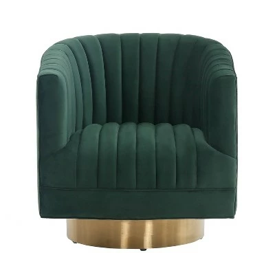 New ⌛ Josephine Swivel Barrel Chair - Safavieh Forest Green/gold ✨ 7 New ⌛ Josephine Swivel Barrel Chair - Safavieh Forest Green/gold ✨ - Image 5