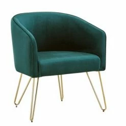 New ❤️ Vivien Gold Finish Velvet Accent Chair - Inspire Q Green 😍 -Living Room Chairs Sales unnamed file 9575