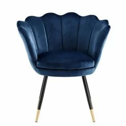Brand new 💯 Set of 2 Cynthia Black and Gold Metal Leg Velvet Seashell Accent Chairs - Inspire Q Light Blue ⭐ -Living Room Chairs Sales unnamed file 9580