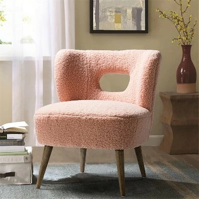 Promo 🔥 Inès Upholstery Fluffy Fabric Barrel Chair | Karat Home 🔥 3 Promo 🔥 Inès Upholstery Fluffy Fabric Barrel Chair | Karat Home 🔥
