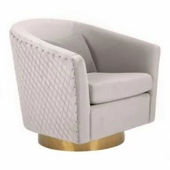 Promo ⭐ Clara Quilted Swivel Tub Chair - Pale Taupe - Safavieh 🤩 -Living Room Chairs Sales unnamed file 9699