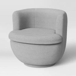 Outlet ⭐ Dorton Round Swivel Barrel Chair - Project 62™ Gray Woven Fabric 🌟 -Living Room Chairs Sales unnamed file 9715