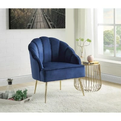 Discount 😉 Simple Relax Velvet Wingback Accent Chair with Metal Legs in Blue 🔔 3 Discount 😉 Simple Relax Velvet Wingback Accent Chair with Metal Legs in Blue 🔔