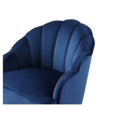 Discount 😉 Simple Relax Velvet Wingback Accent Chair with Metal Legs in Blue 🔔 5 Discount 😉 Simple Relax Velvet Wingback Accent Chair with Metal Legs in Blue 🔔 - Image 3