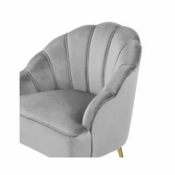 Cheap 🔔 Simple Relax Velvet Wingback Accent Chair with Metal Legs in Gray 👏 -Living Room Chairs Sales unnamed file 9722