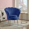 Brand new 🥰 Simple Relax Velvet Scalloped Back Barrel Accent Chair with Metal Legs in Blue 🔔 -Living Room Chairs Sales unnamed file 9729
