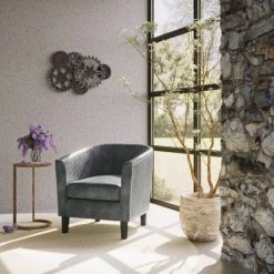 Outlet 🧨 Upholstered Quilt Back Barrel Accent Chair Stormy Gray - HomeFare 🌟