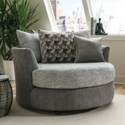 Top 10 🧨 Saddlebrook T-Cushion Swivel Chair Light Gray/Gray/Brown - HOMES: Inside + Out ✔️