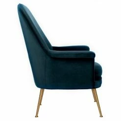 Buy 🧨 Aimee Velvet Arm Chair - Navy - Safavieh ❤️ -Living Room Chairs Sales unnamed file 976