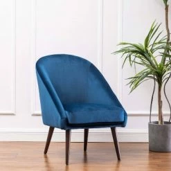 Hot Sale 🥰 Modern Barrel Accent Chair - WOVENBYRD Gray Velvet ⌛ -Living Room Chairs Sales unnamed file 9766