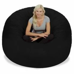 Outlet 🎉 6' Huge Bean Bag Chair with Memory Foam Filling and Washable Cover - Relax Sacks Brown 🤩 -Living Room Chairs Sales unnamed file 9782