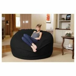 Outlet 🎉 6' Huge Bean Bag Chair with Memory Foam Filling and Washable Cover - Relax Sacks Brown 🤩 -Living Room Chairs Sales unnamed file 9783