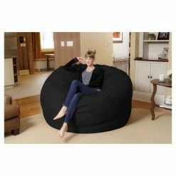 Outlet 🎉 6' Huge Bean Bag Chair with Memory Foam Filling and Washable Cover - Relax Sacks Brown 🤩 -Living Room Chairs Sales unnamed file 9785