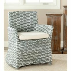 Discount ๐ฅ Cabana Rattan Arm Chair - Grey White Wash - Safavieh โญ