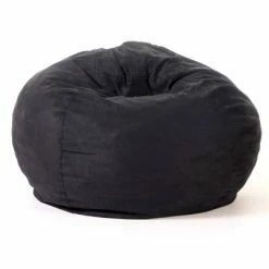 Flash Sale 👏 Madison Faux Suede Beanbag 5' - Christopher Knight Home Black 👍 -Living Room Chairs Sales unnamed file 9835