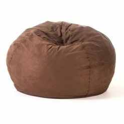 Flash Sale 👏 Madison Faux Suede Beanbag 5' - Christopher Knight Home Black 👍 -Living Room Chairs Sales unnamed file 9837