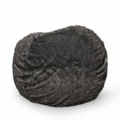 Outlet 👍 52" Schley Modern Glam Short Faux Fur Bean Bag - Christopher Knight Home White 🔥 -Living Room Chairs Sales unnamed file 9859