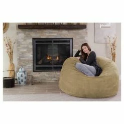 Cheapest ✔️ 5' Large Bean Bag Chair with Memory Foam Filling and Washable Cover - Relax Sacks Charcoal 😍 -Living Room Chairs Sales unnamed file 9890