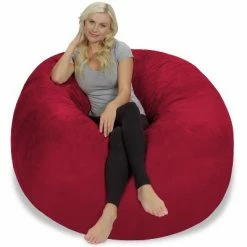 Cheapest ✔️ 5' Large Bean Bag Chair with Memory Foam Filling and Washable Cover - Relax Sacks Charcoal 😍 -Living Room Chairs Sales unnamed file 9895
