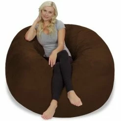 Cheapest ✔️ 5' Large Bean Bag Chair with Memory Foam Filling and Washable Cover - Relax Sacks Charcoal 😍 -Living Room Chairs Sales unnamed file 9897
