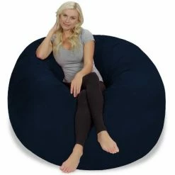 Cheapest ✔️ 5' Large Bean Bag Chair with Memory Foam Filling and Washable Cover - Relax Sacks Charcoal 😍 -Living Room Chairs Sales unnamed file 9898