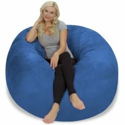 Cheapest ✔️ 5' Large Bean Bag Chair with Memory Foam Filling and Washable Cover - Relax Sacks Charcoal 😍 -Living Room Chairs Sales unnamed file 9902