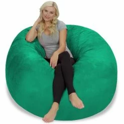 Cheapest ✔️ 5' Large Bean Bag Chair with Memory Foam Filling and Washable Cover - Relax Sacks Charcoal 😍 -Living Room Chairs Sales unnamed file 9903