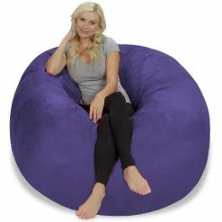 Cheapest ✔️ 5' Large Bean Bag Chair with Memory Foam Filling and Washable Cover - Relax Sacks Charcoal 😍 -Living Room Chairs Sales unnamed file 9904