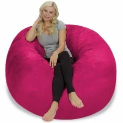 Cheapest ✔️ 5' Large Bean Bag Chair with Memory Foam Filling and Washable Cover - Relax Sacks Charcoal 😍 -Living Room Chairs Sales unnamed file 9905